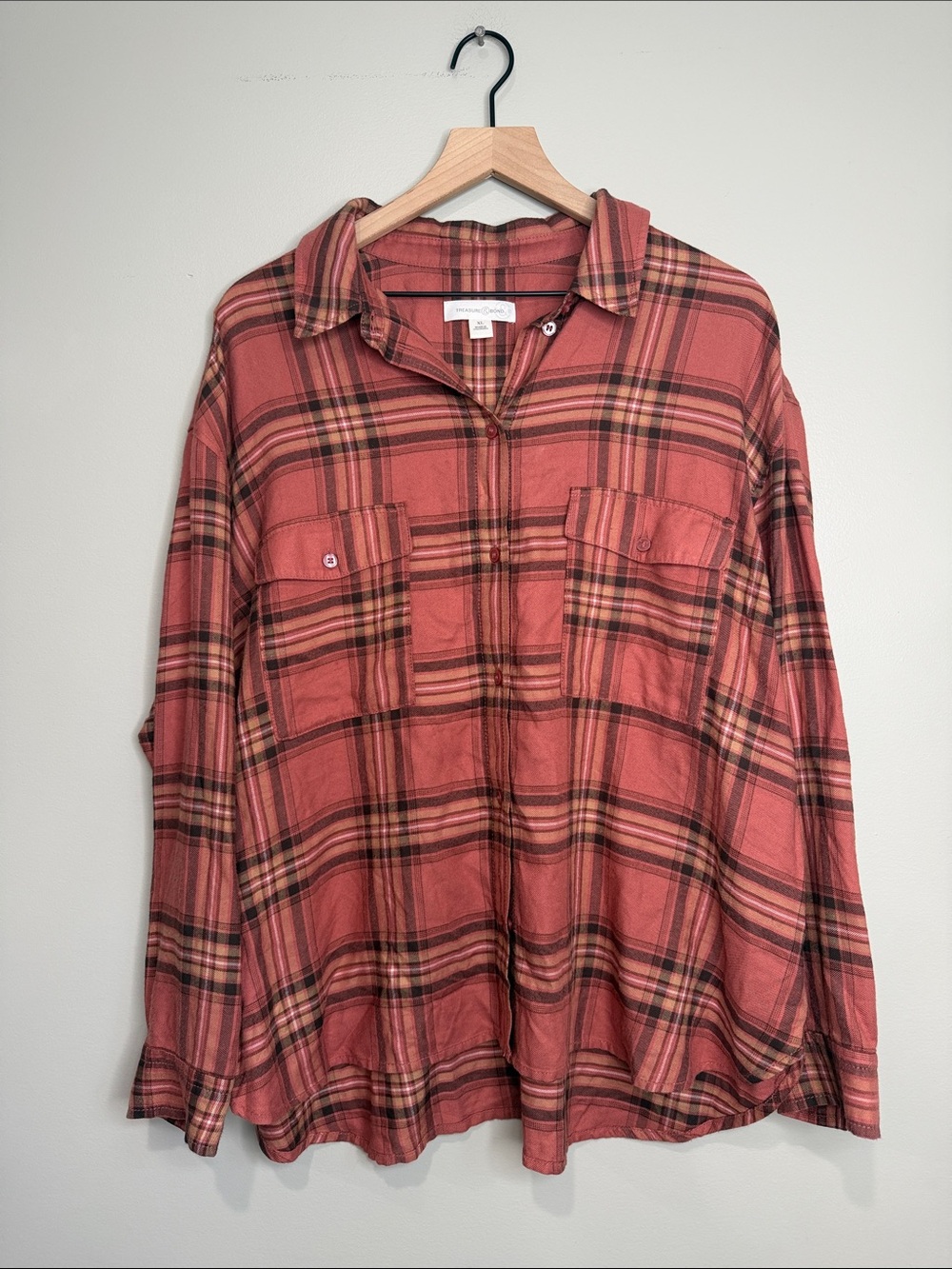 Treasure & Bond Boxy Flannel Button-Up Shirt XL